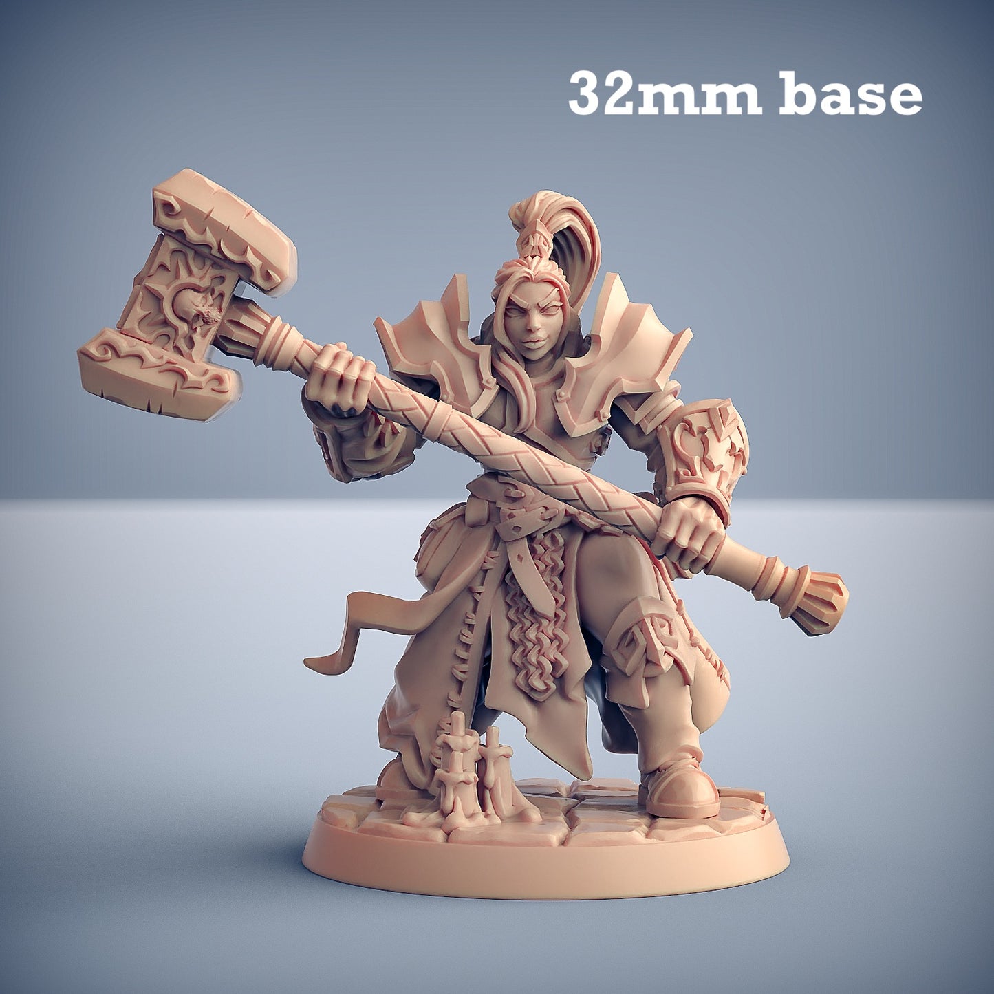 Image shows a 3D render of a human paladin gaming miniature.