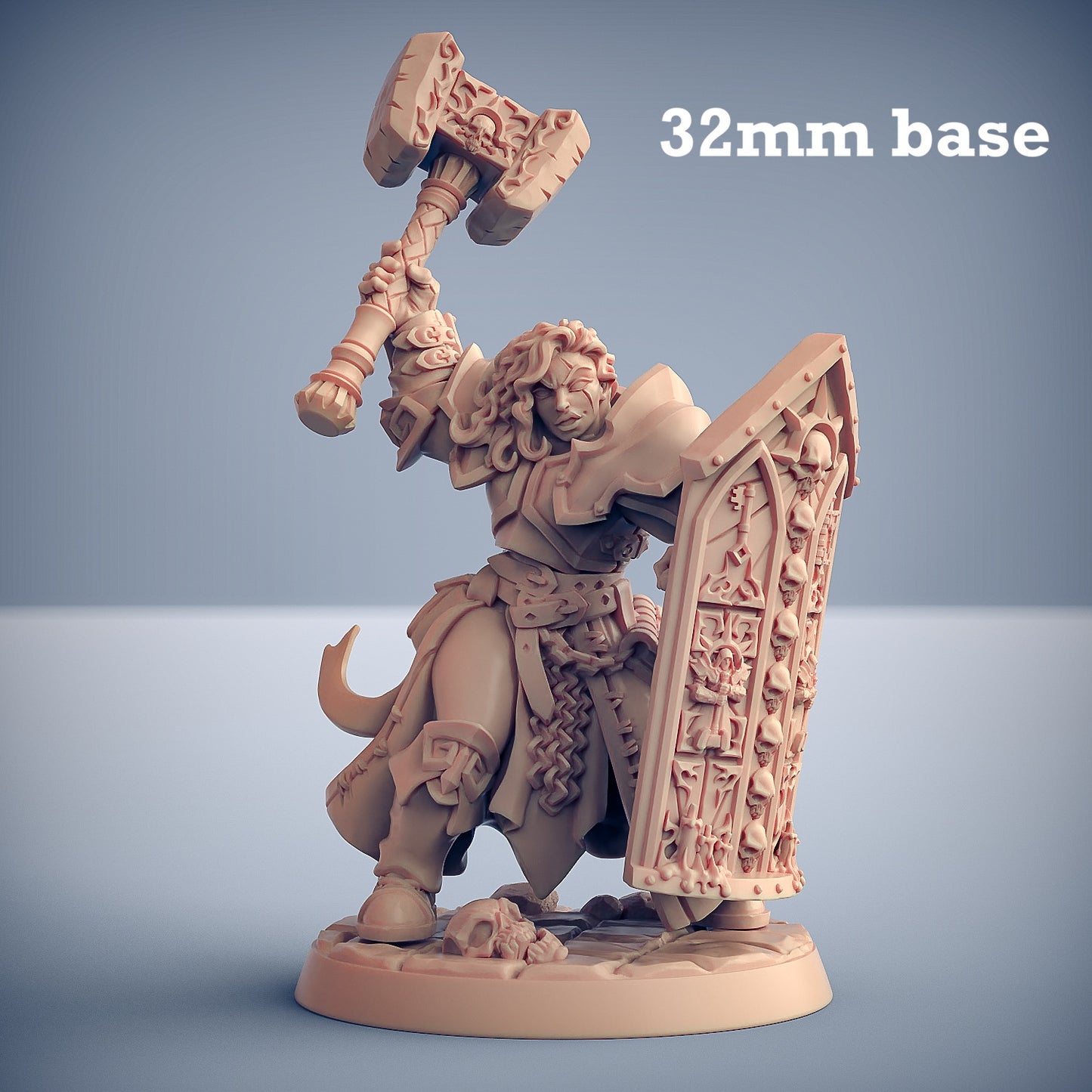 Image shows a 3D render of a human paladin gaming miniature.
