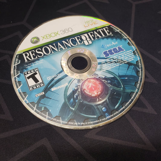 Image shows the game disc for the video game Resonance of Fate for Xbox 360