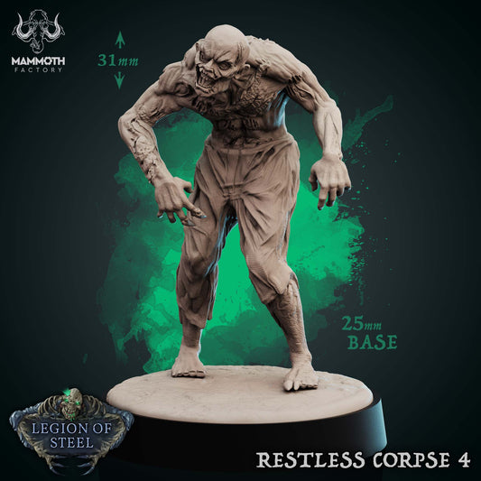 Image shows a 3D render of a shambling zombie gaming miniature.