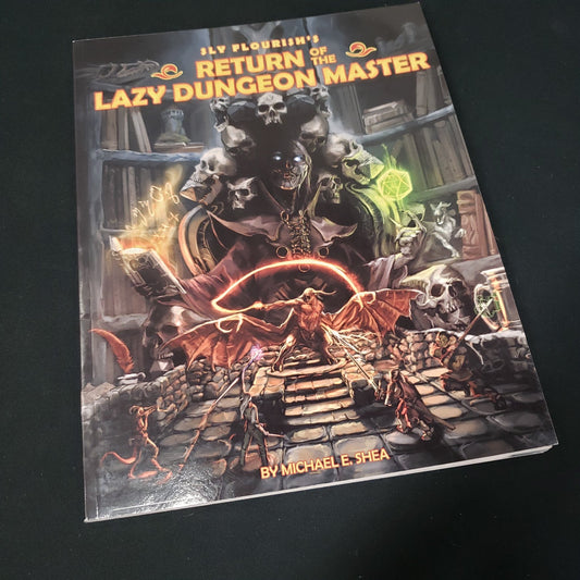Image shows the front cover of the Return of the Lazy Dungeon Master roleplaying game book