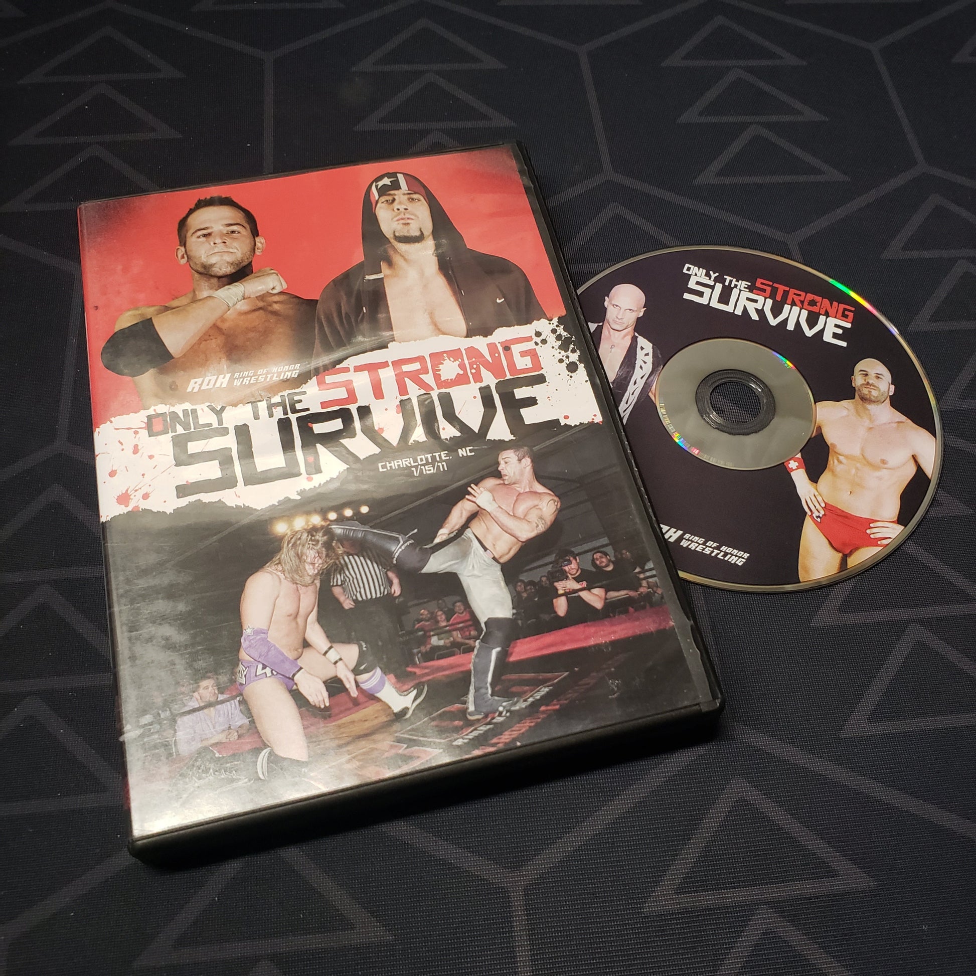 Image shows the case & disc for the 01/15/2011 pro wrestling event Ring of Honor: Only the Strong Survive on DVD