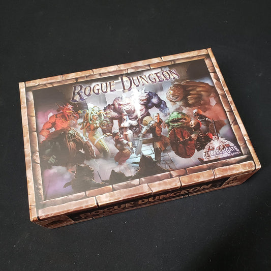 Image shows the front cover of the box of the Rogue Dungeon board game