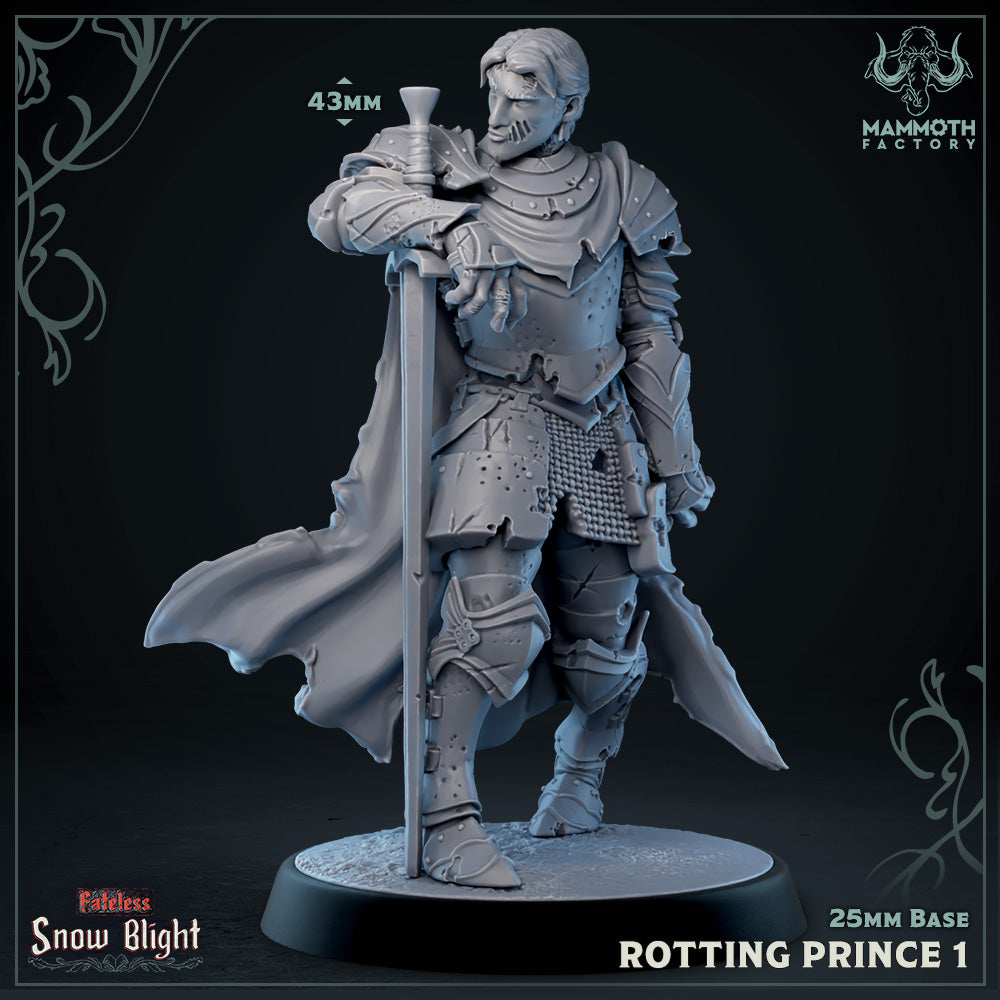 Image shows a 3D render of an undead human noble gaming miniature