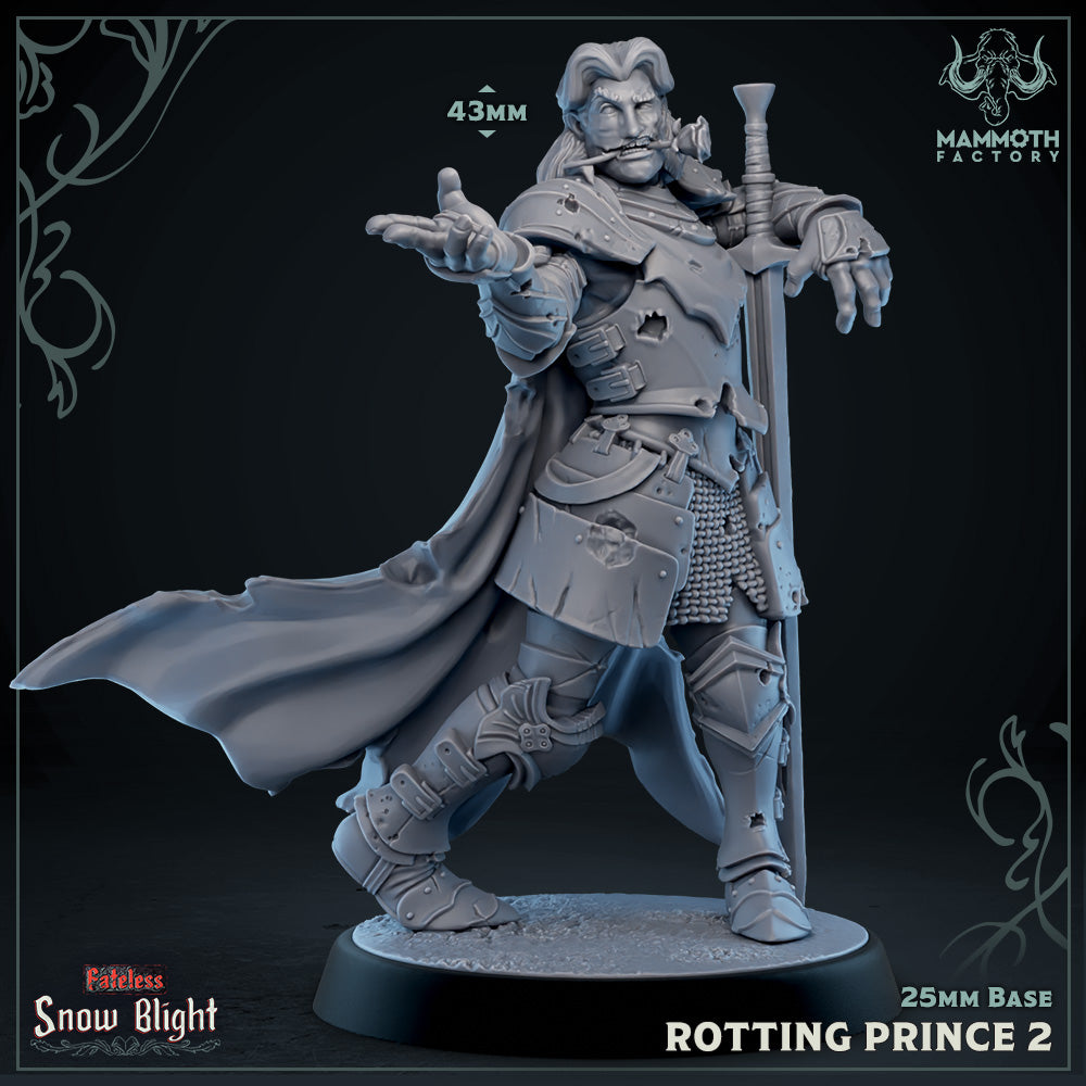 Image shows a 3D render of an undead human noble gaming miniature