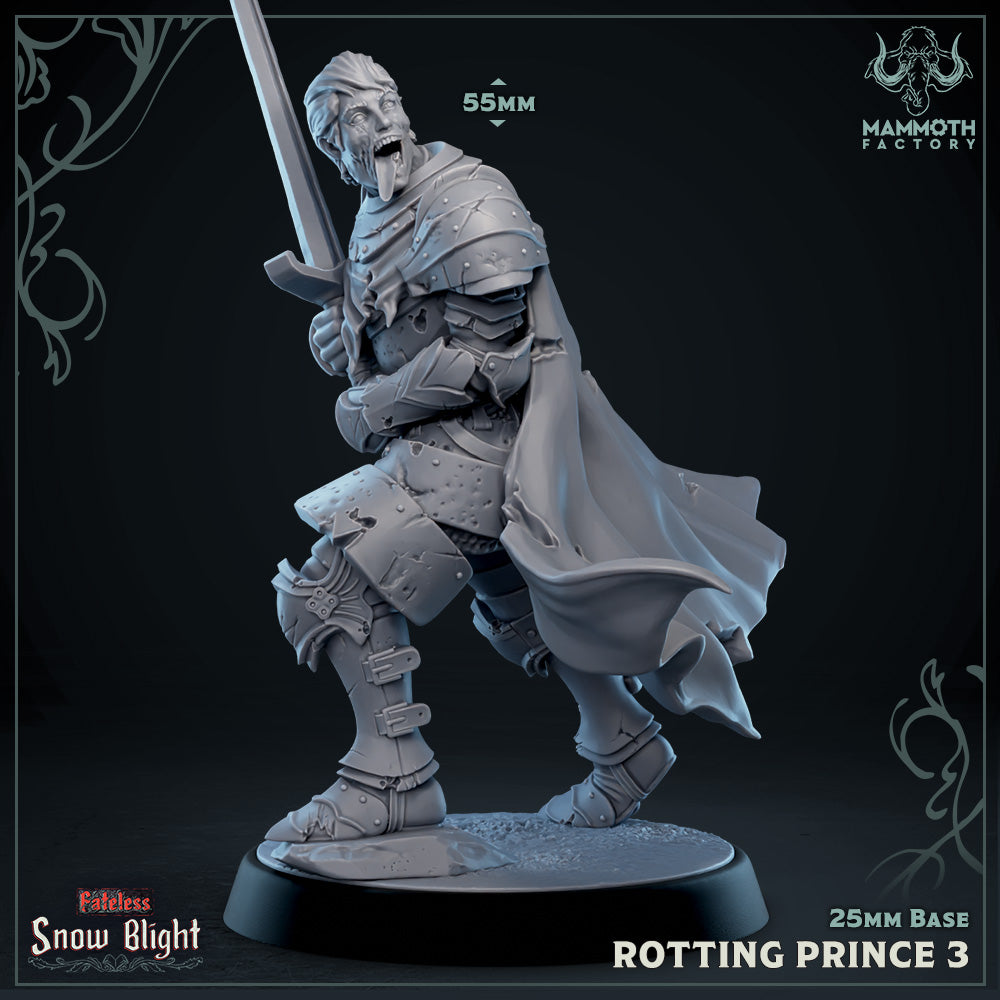 Image shows a 3D render of an undead human noble gaming miniature