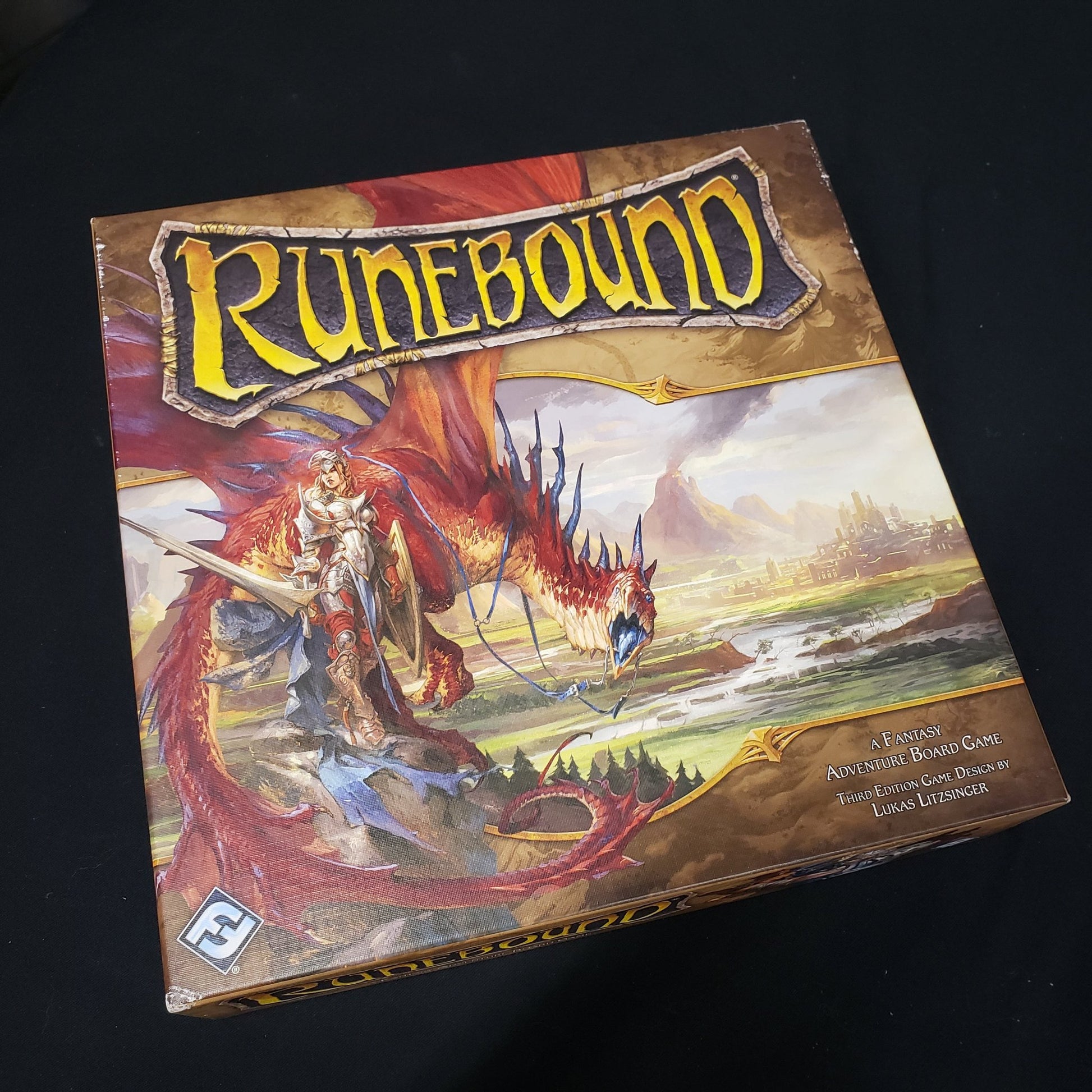 Image shows the front cover of the box of the Runebound: Third Edition board game