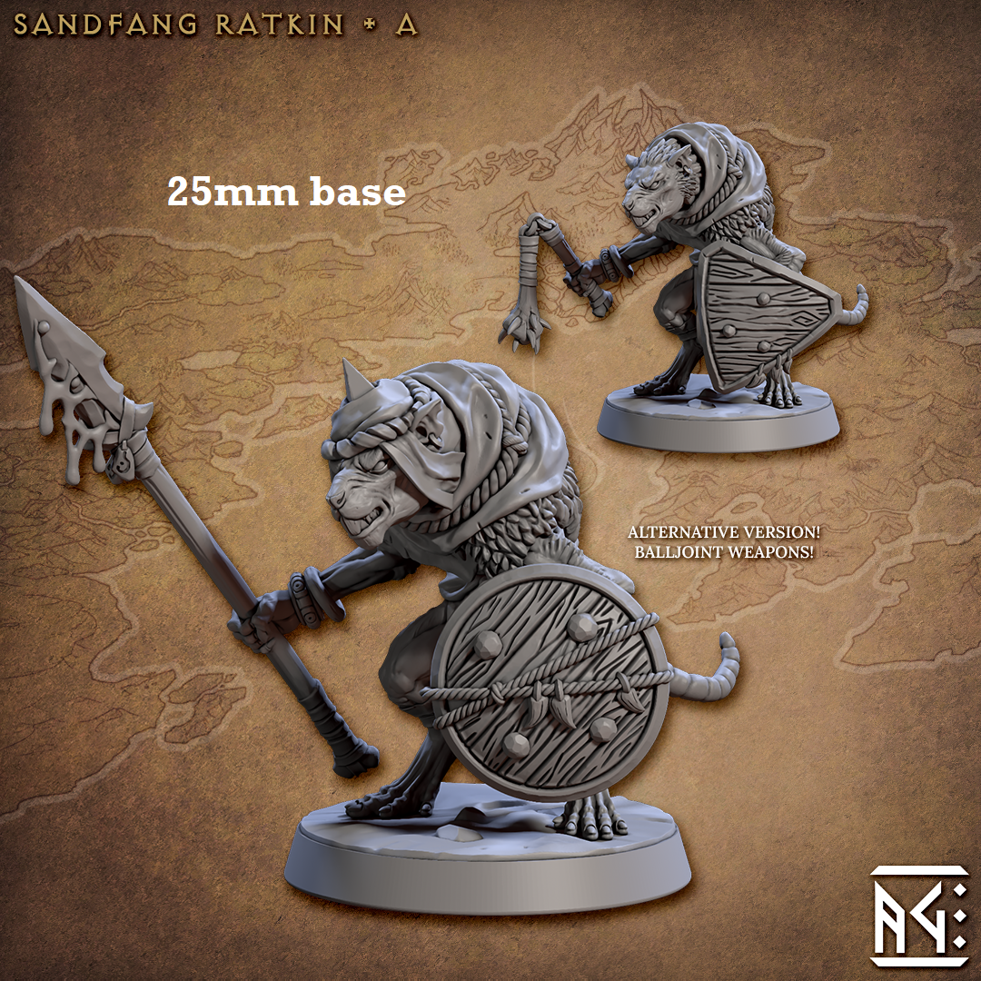Sandfang Ratkin: Sculpt A (Male Ratkin Soldier) β All Systems Go Games