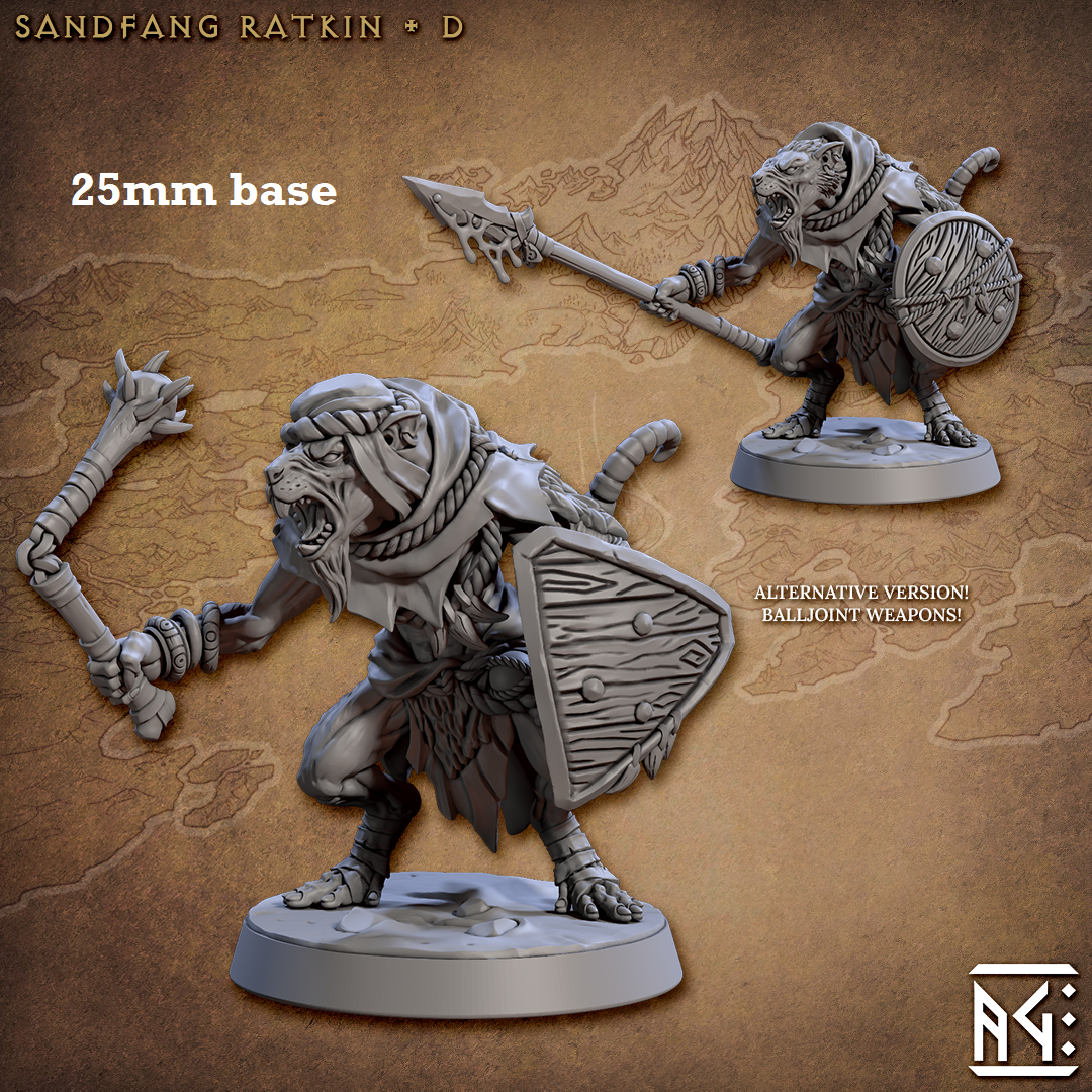 Sandfang Ratkin: Sculpt D (Male Ratkin Soldier) – All Systems Go Games