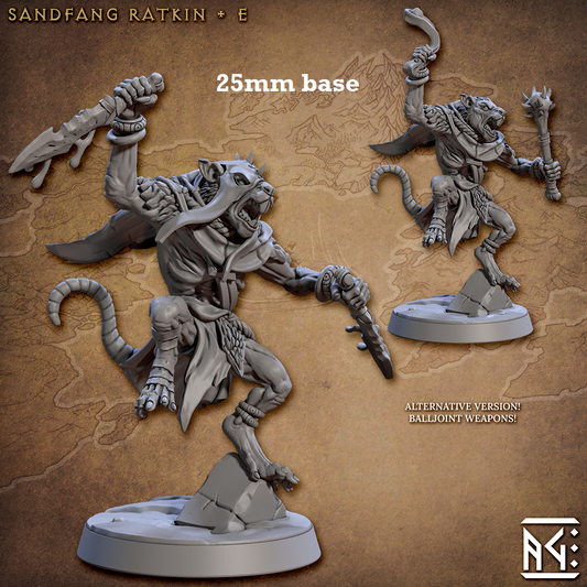 Image shows 3D renders for two different sculpt options for a rakfolk assassin gaming miniature