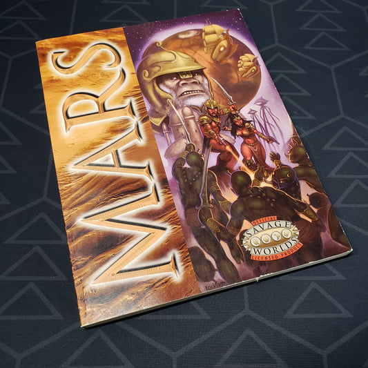 Image shows the front cover of the MARS: A Savage Setting of Planetary Romance book for the roleplaying game Savage Worlds