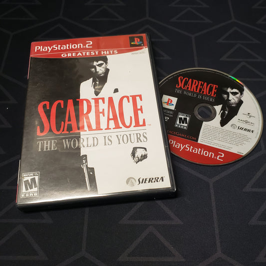 Image shows the case & disc for the video game Scarface: The World is Yours for Playstation 2