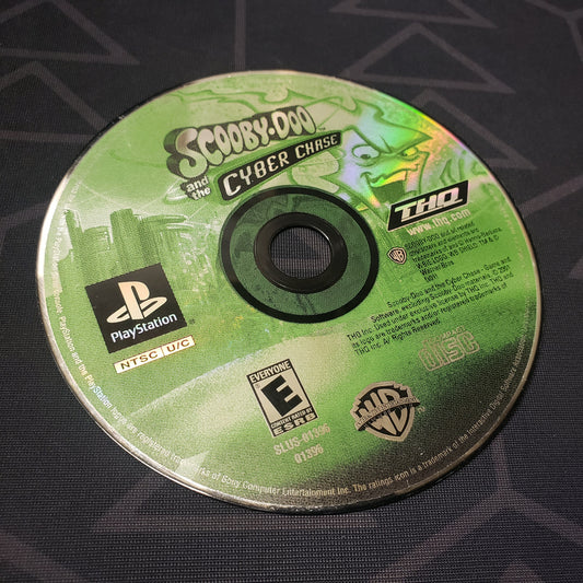 Image shows the label side of the game disc for the video game Scooby-Doo and the Cyber Chase for Playstation 1