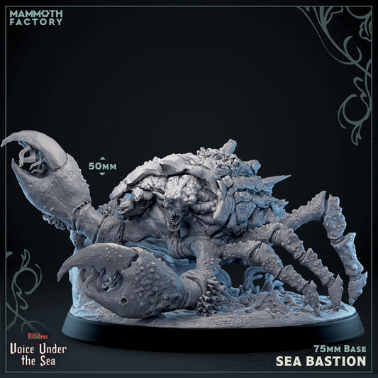 Image shows a 3D render of a crab monstrosity gaming miniature.