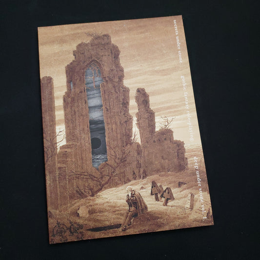 Image shows the front cover of the Secrets Under Stone roleplaying game book