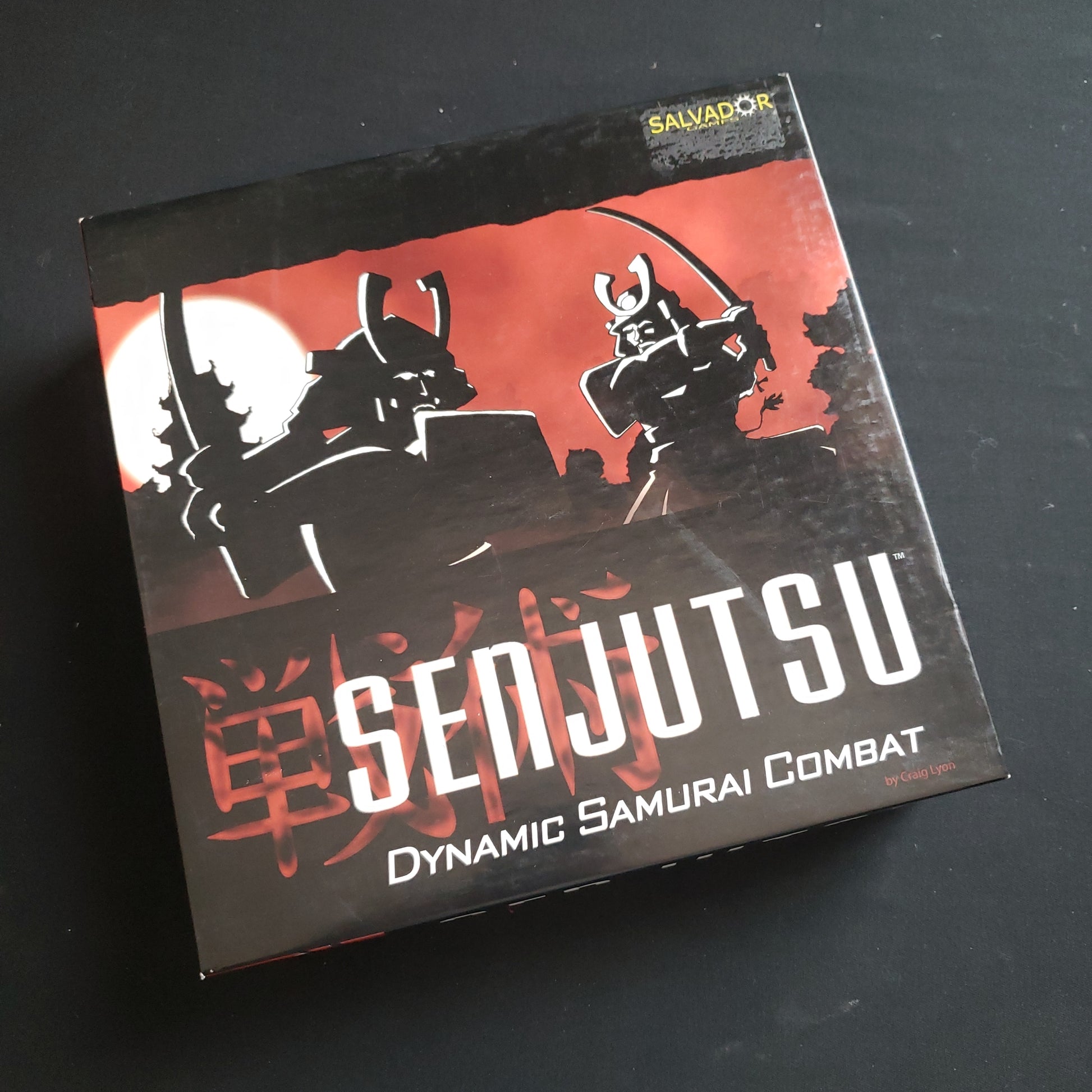 Image shows the front cover of the box of the Senjutsu: Dynamic Samurai Combat board game