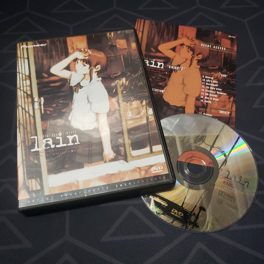 Image shows the case, insert & disc for the Volume 2: Knights episode disc of the anime TV series Serial Experiments: Lain on DVD