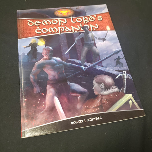 Image shows the front cover of the Demon Lord's Companion book for the roleplaying game Shadow of the Demon Lord