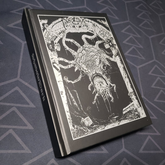 Image shows the front cover of the core rulebook for the roleplaying game Shadowdark