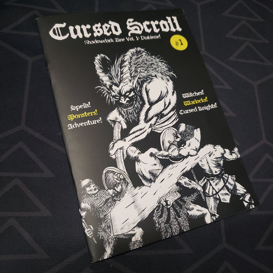 Image shows the front cover of the Cursed Scroll 01: Diablerie book for the roleplaying game Shadowdark