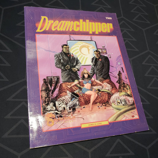 Image shows the front cover of the Dreamchipper book for the roleplaying game Shadowrun 1E