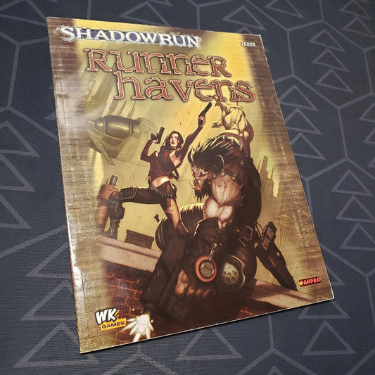 Image shows the front cover of the Runner Havens book for the roleplaying game Shadowrun 4E
