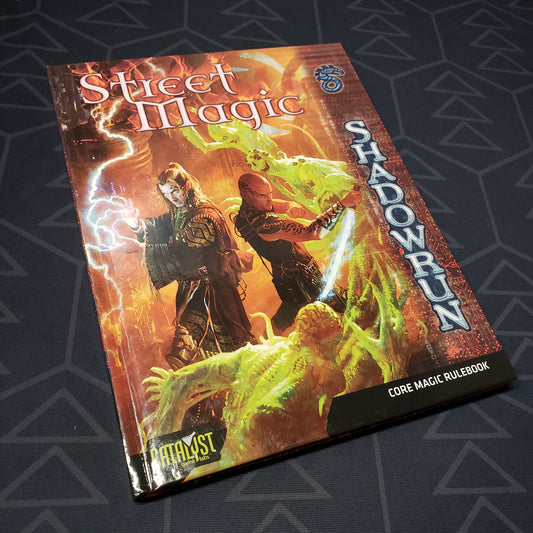 Image shows the front cover of the Street Magic book for the roleplaying game Shadowrun 4E