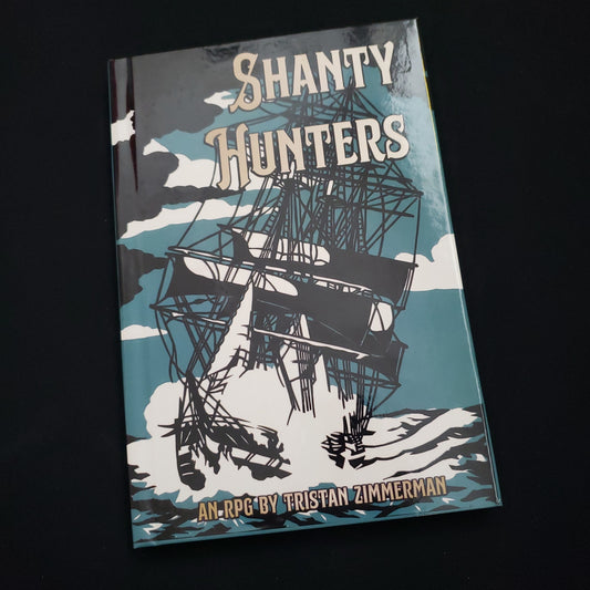 Image shows the front cover of the Shanty Hunters roleplaying game book
