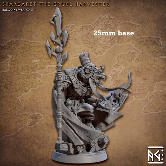 Image shows a 3D render of a ratfolk sorcerer gaming miniature