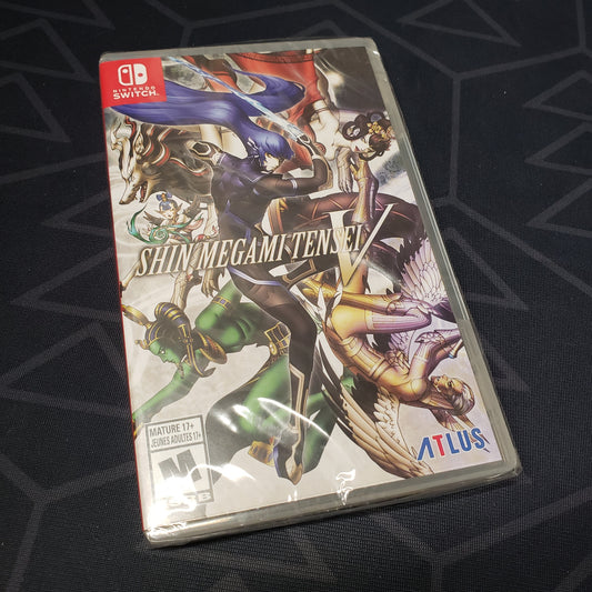 Image shows the front of the case for the video game Shin Megami Tensei V for Nintendo Switch