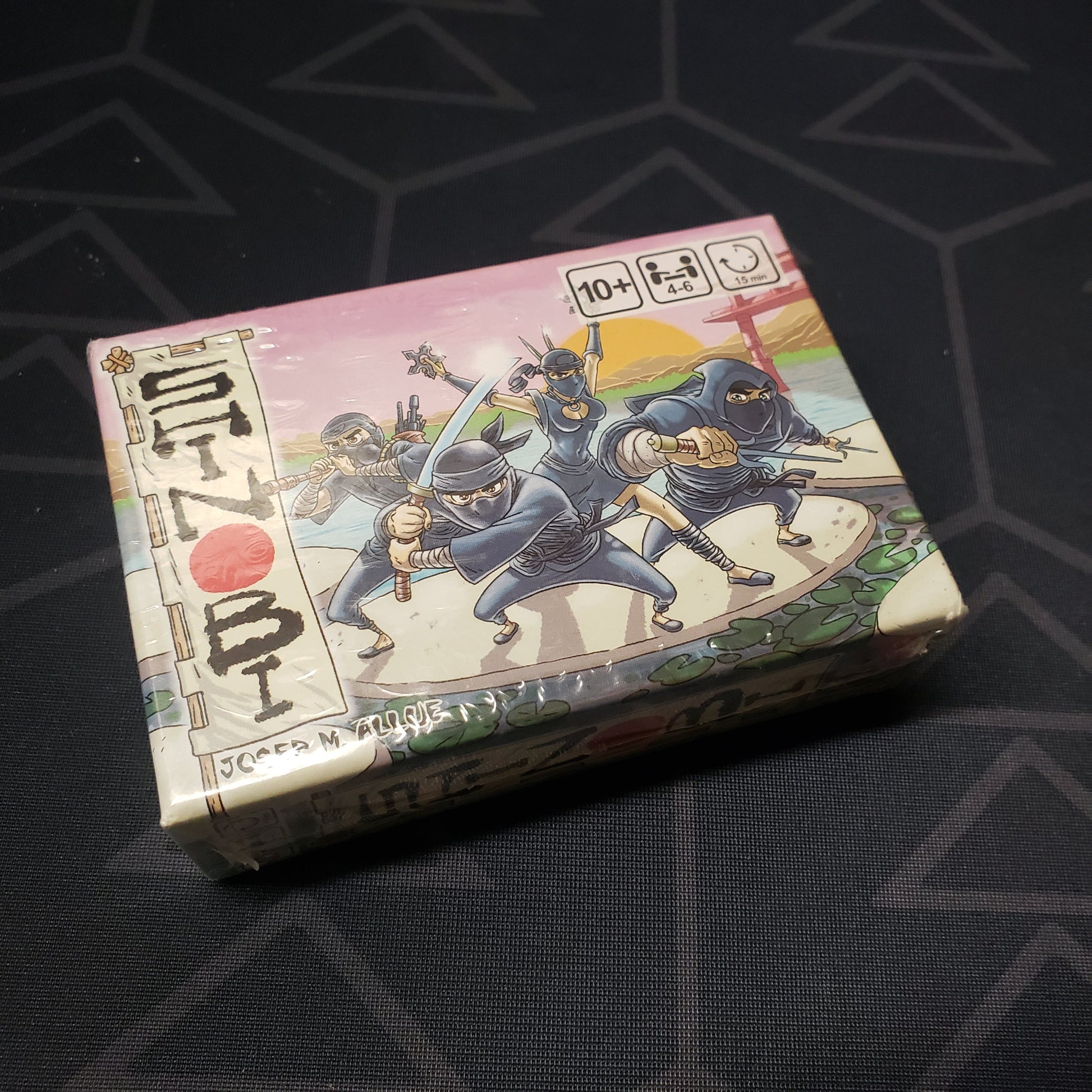 Image shows the front cover of the box for the Shinobi card game