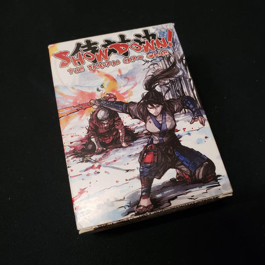 Image shows the front cover of the box of Showdown! The Samurai Card Game