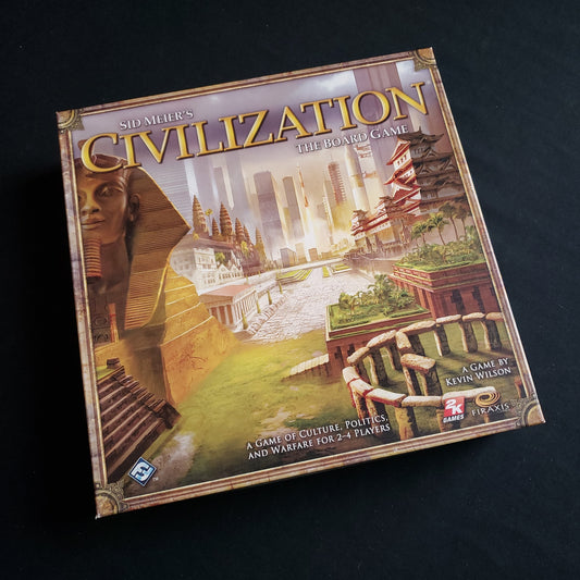 Image shows the front cover of the box of Sid Meier's Civilization: The Board Game