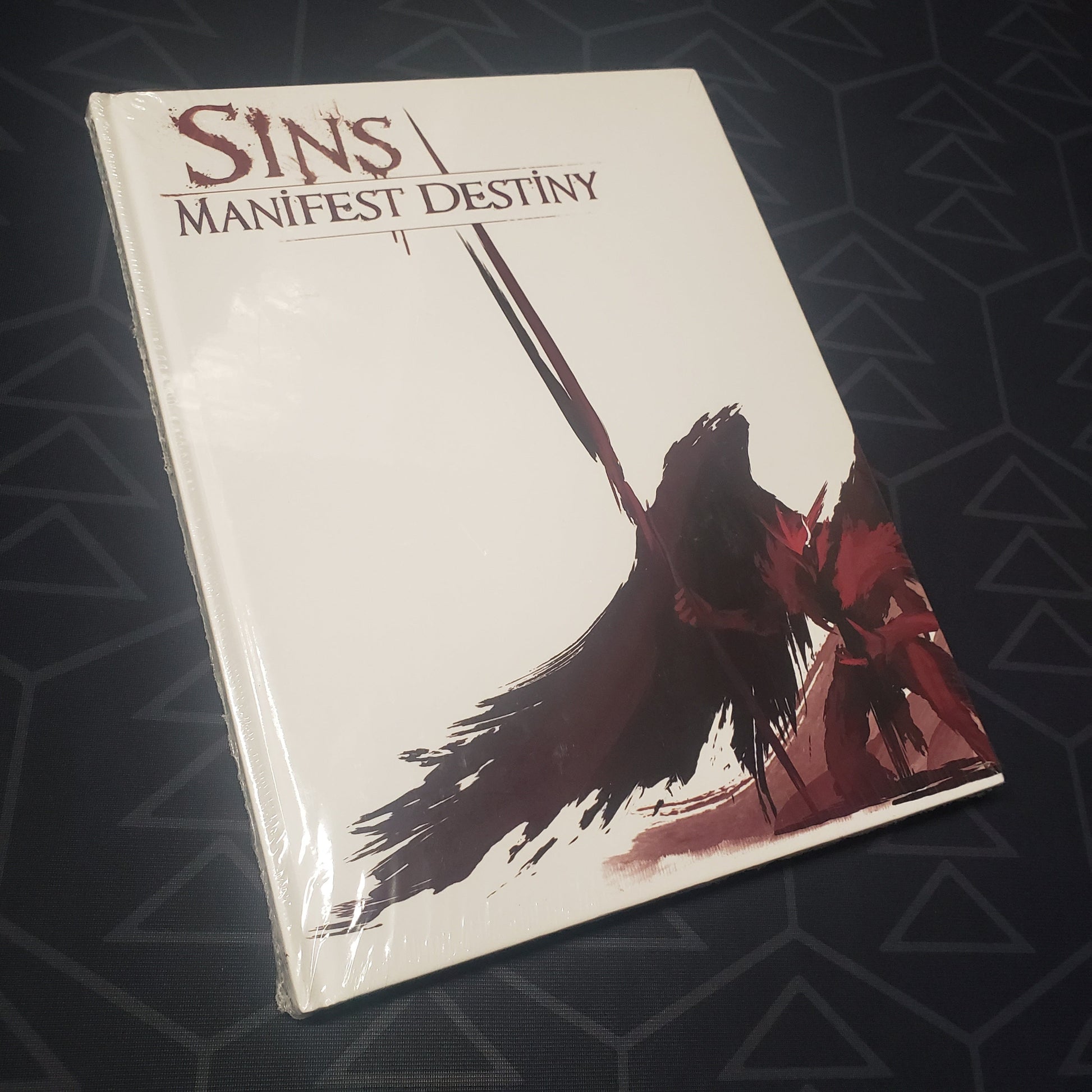 Image shows the front cover of the Manifest Destiny book for the roleplaying game SINS