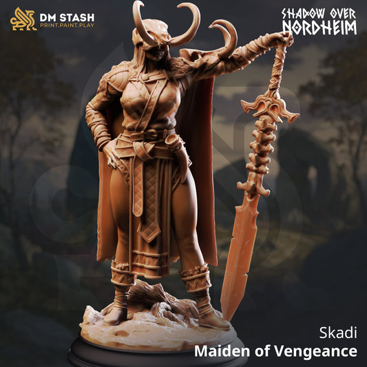 Image shows a 3D render of a human barbarian gaming miniature.
