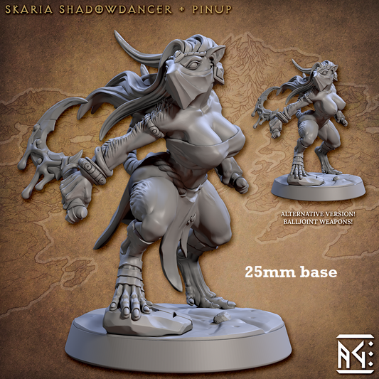 Image shows 3D renders for two different sculpt options of a ratfolk assassin gaming miniature