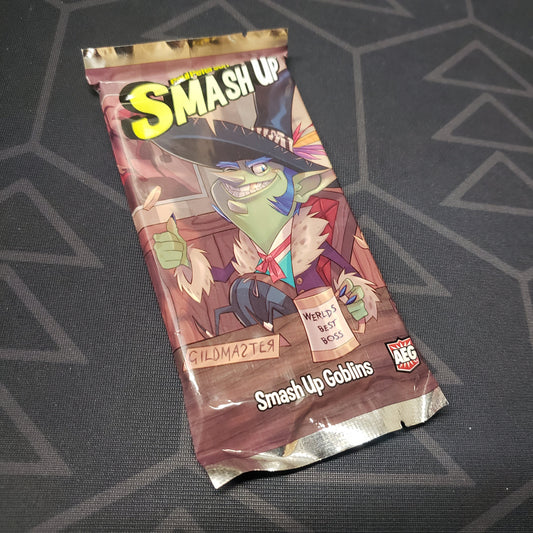 Image shows the front of the packaging of the Goblins expansion for the card game Smash Up