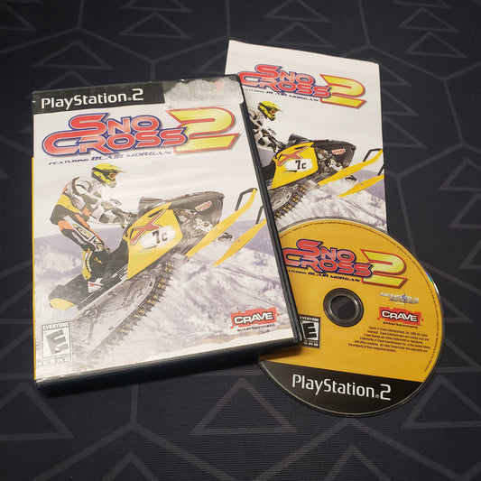 Image shows the case, manual and disc for the video game SnoCross 2 featuring Blair Morgan for Playstation 2