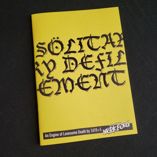Image shows the front cover of the Solitary Defilement roleplaying game book