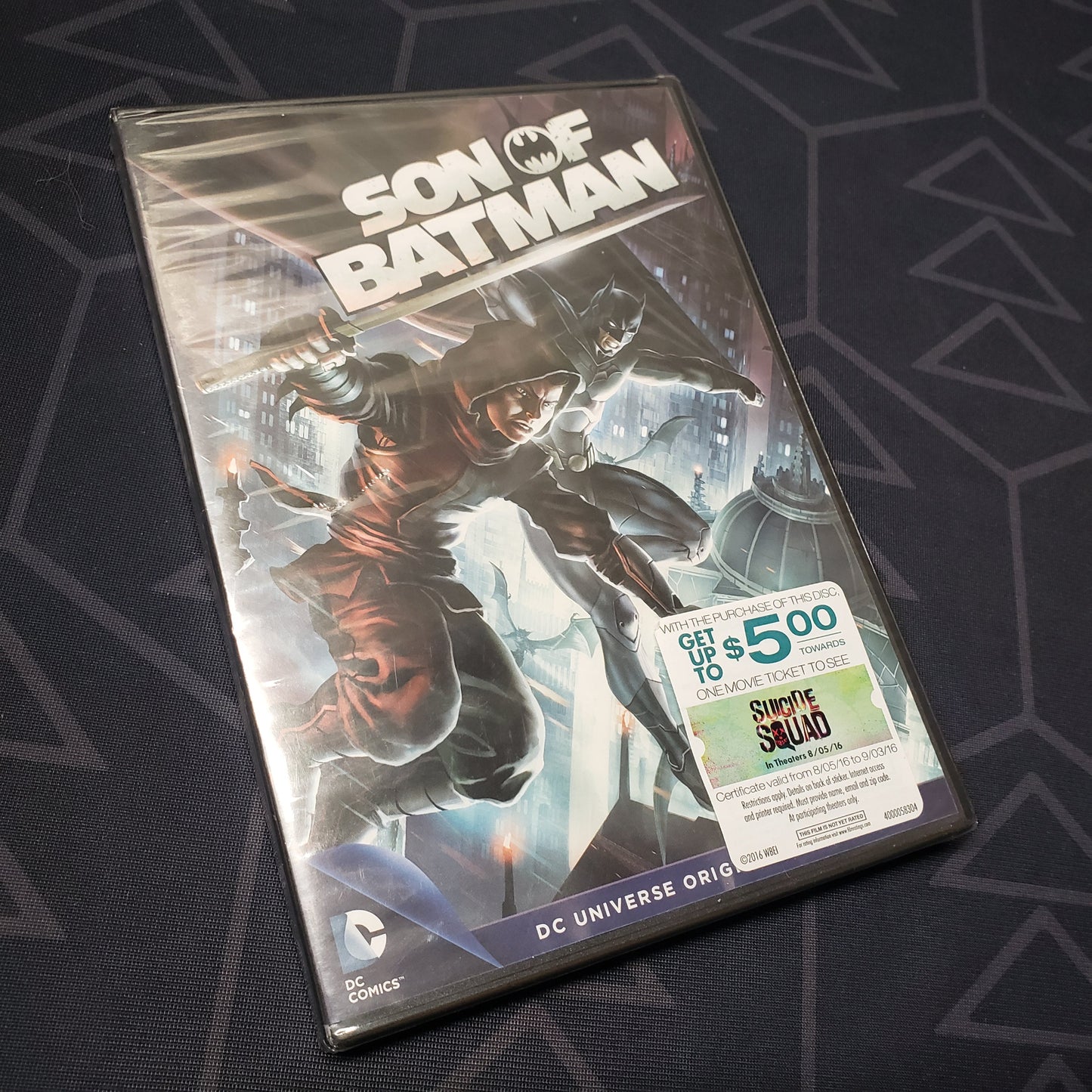 Image shows the front of the case for the movie Son of Batman on DVD