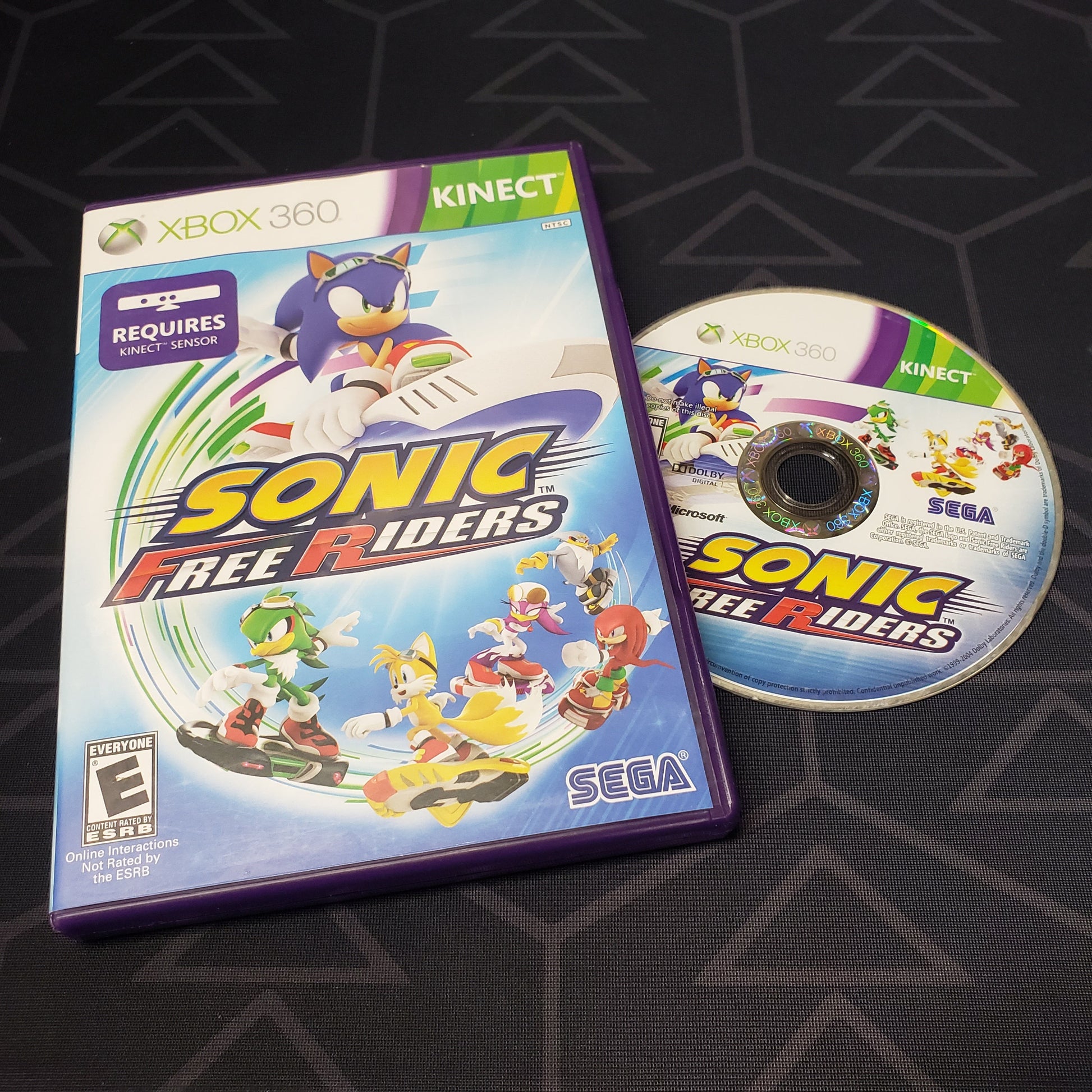 Image shows the case & disc for the video game Sonic Free Riders for Xbox 360