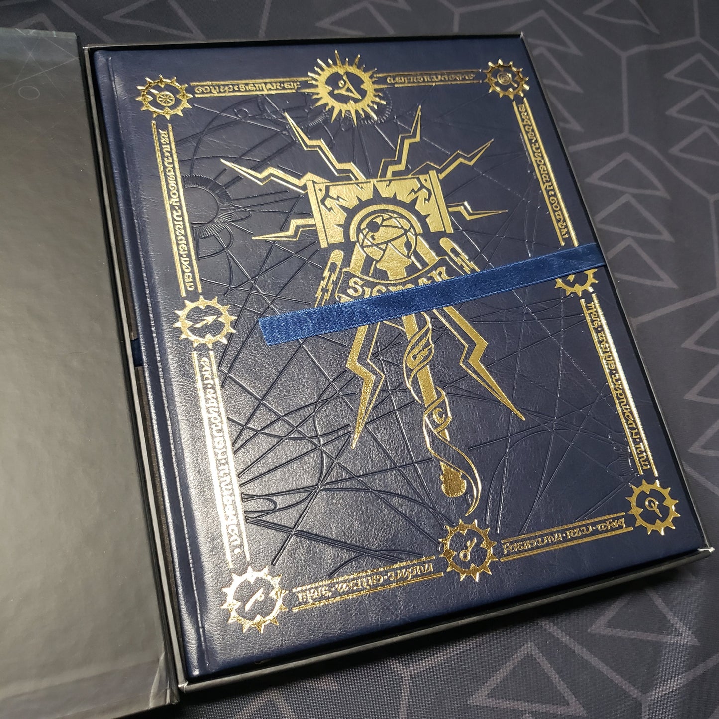 Image shows the front cover of the Collector's Edition core rulebook for the roleplaying game Soulbound inside it's outer box