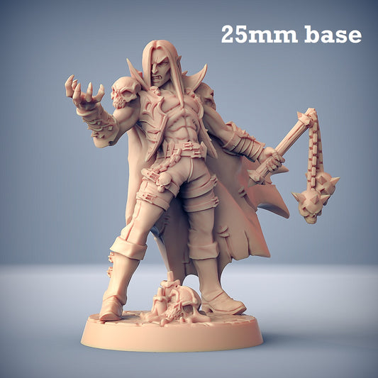 Image shows a 3D render of a vampire warrior gaming miniature