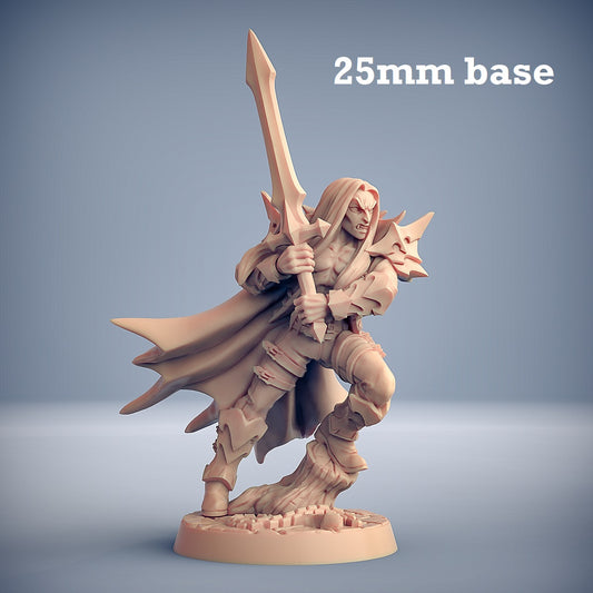 Image shows a 3D render of a vampire warrior gaming miniature