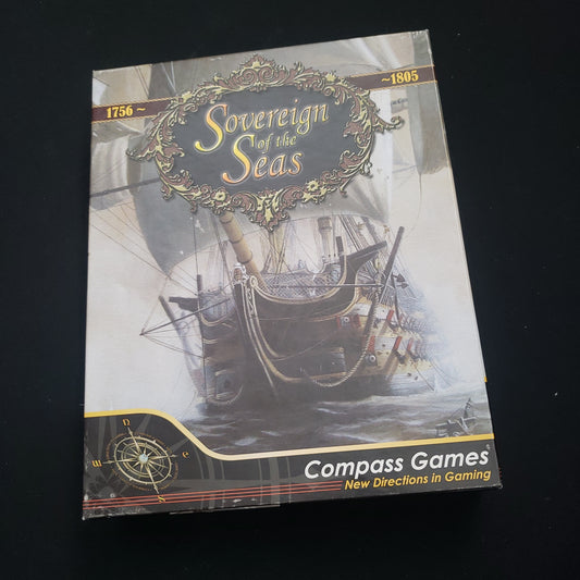 Image shows the front cover of the box of the Sovereign of the Seas board game
