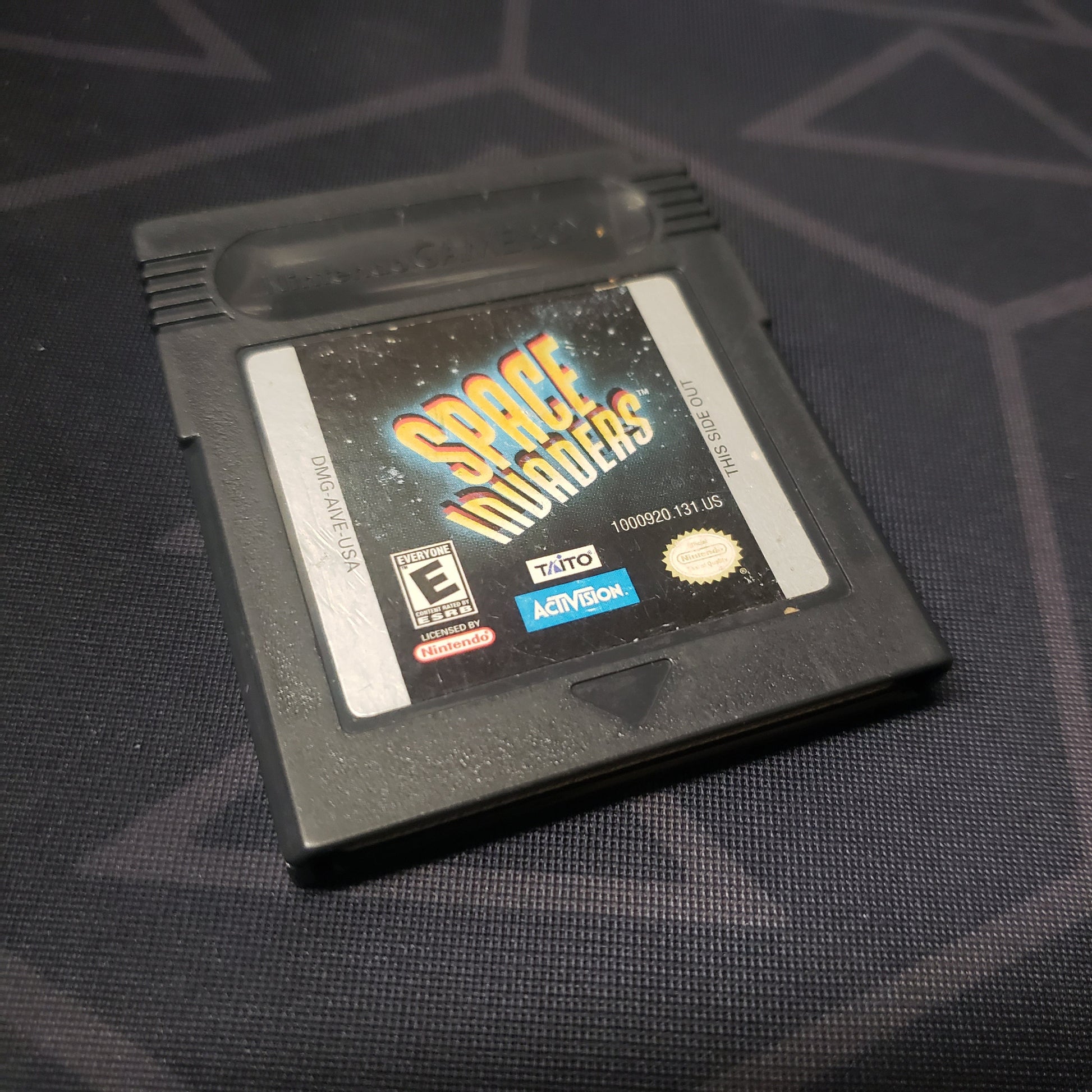 Image shows the front of the cartridge for the video game Space Invaders for Nintendo Game Boy Color