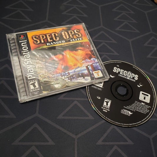 Image shows the jewel case with manual and disc for the video game Spec Ops: Ranger Elite for Playstation 1