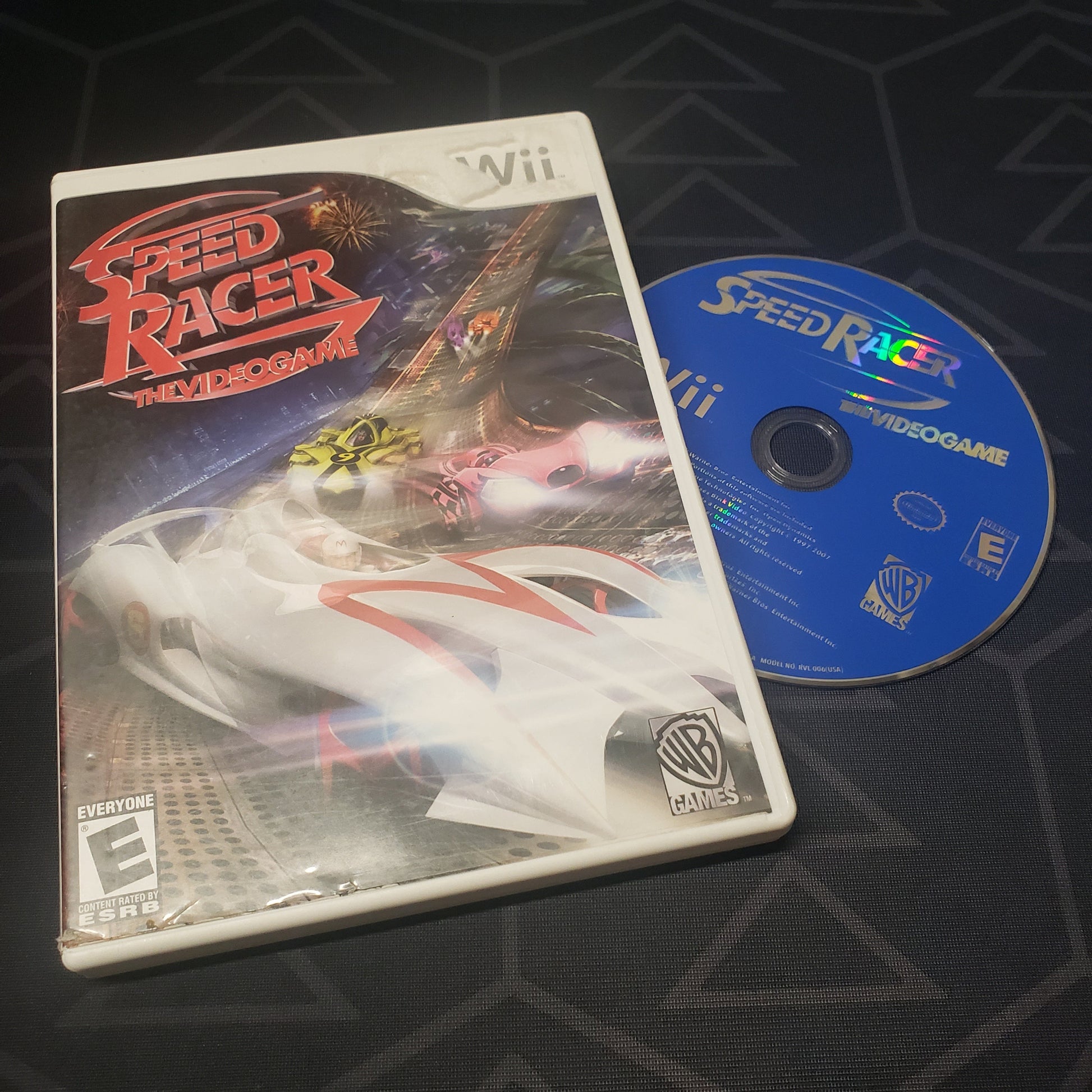Image shows the case and disc for the video game Speed Racer: The Videogame for Nintendo Wii