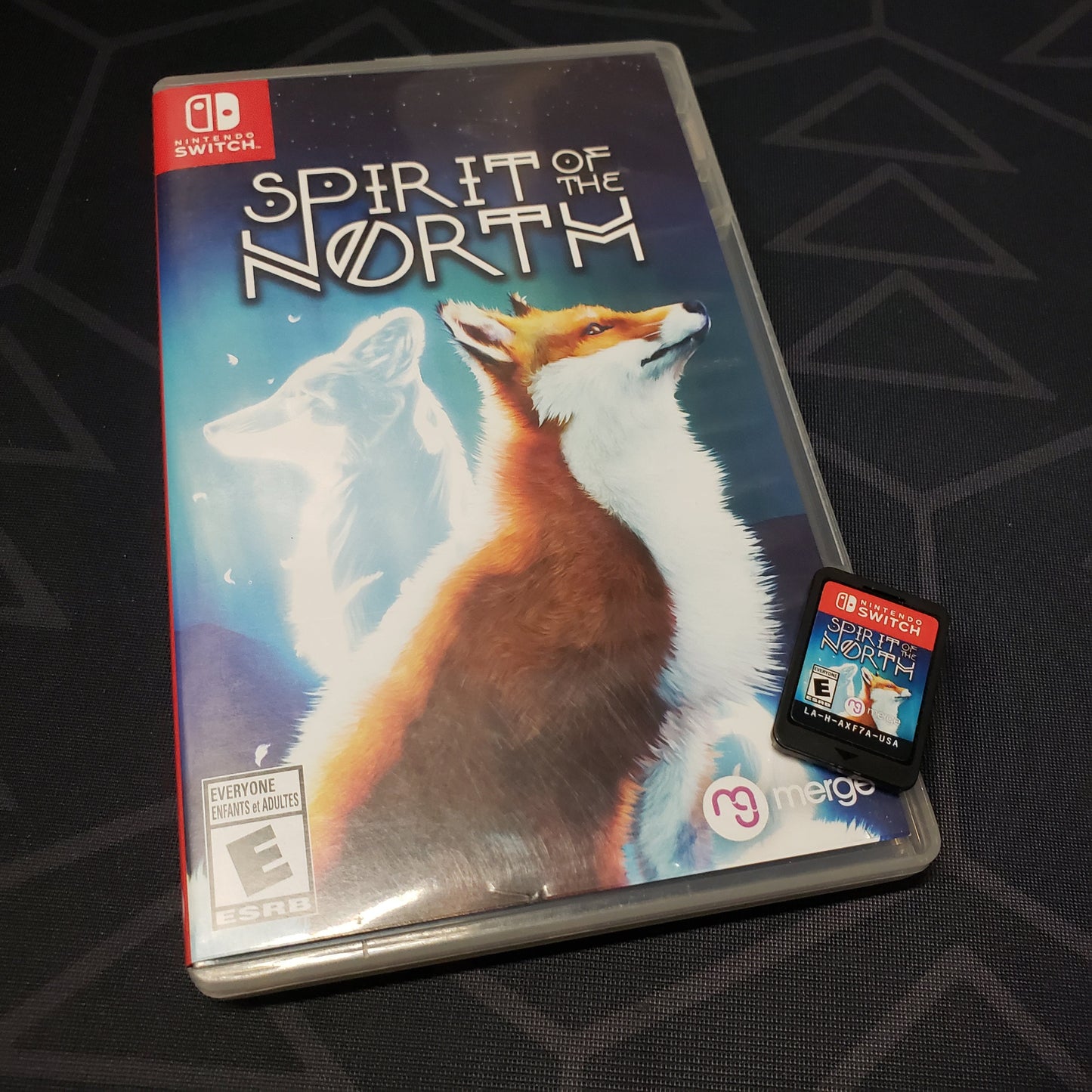 Image shows the case and cartridge for the video game Spirit of the North for Nintendo Switch