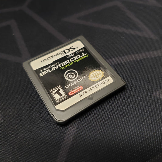 Image shows the front of the cartridge for the video game Splinter Cell: Chaos Theory for Nintendo DS